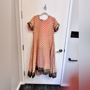 Peach and Gold Patterned Indian outfit